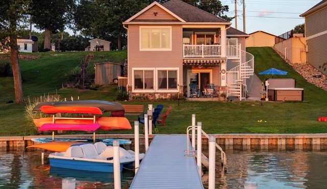 Dockside Daze | Lakefront + Hot Tub | Sleeps 12, Stellar Sunsets