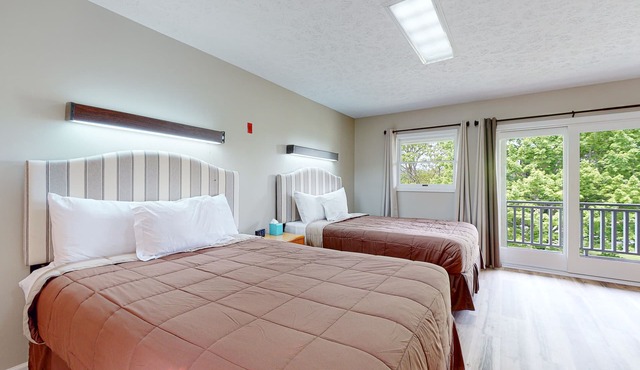 Dog-friendly, 2nd-floor studio with patio & gym - close to golf & Douglas Lake