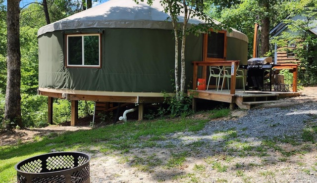 Dog friendly 30' Yurt, large dome skylight, king bed, 2 bedrooms, sleeps 6.
