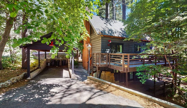 Dog-friendly cabin near lake with large deck and great location