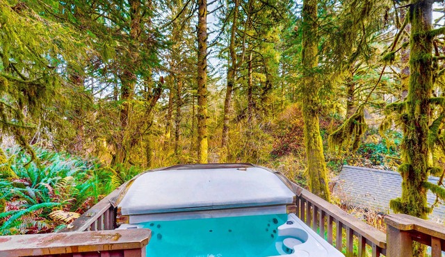 Dog-friendly cabin near beach with private hot tub, grill, patio, streaming, AC