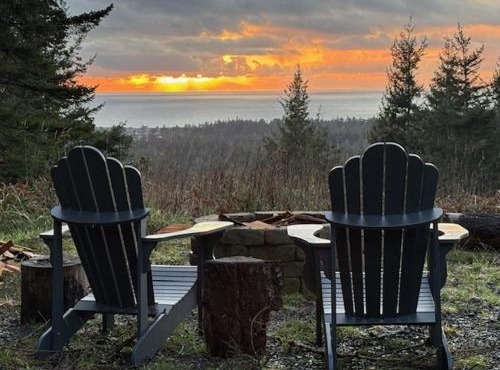Dog-friendly cabin tucked Into the trees with WiFi washer&dryer & ocean views