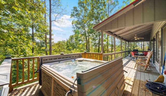 Dog-friendly cabin w/fireplace, hot tub, gas grill, and mountain views