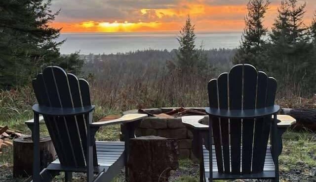 Dog-friendly cabin tucked Into the trees with WiFi, washer&dryer, & ocean views