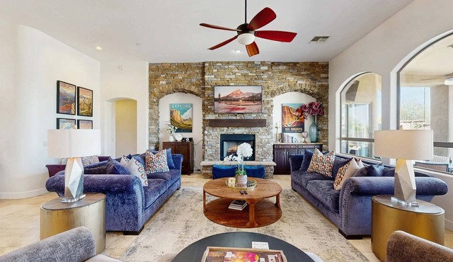 Dog-Friendly Desert Oasis w/a Gourmet Kitchen, Private Pool, & Putting Green