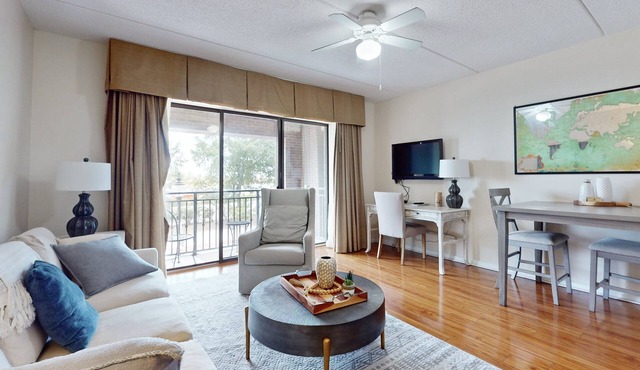 Dog-friendly downtown condo with riverfront balcony - walk to shops & eateries