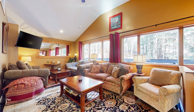 Dog-friendly forest home on 2.6 acres with hot tub, EV charger & woodstove