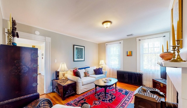 Dog-friendly home 1 block from beach with firepit, amazing ocean views, & office