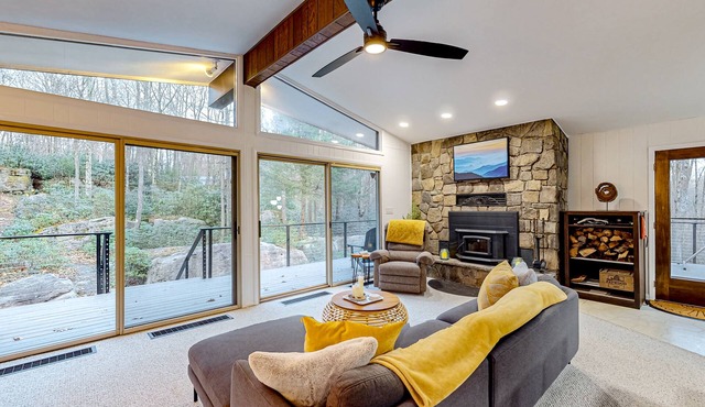 Dog-friendly home near state parks with firepit, pool table, fireplace, & decks