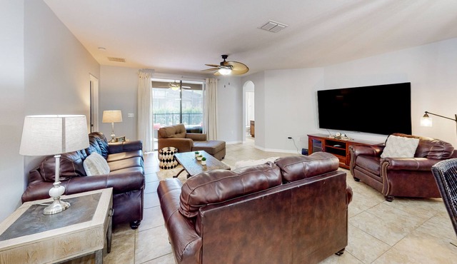 Dog-friendly home with pool, spa, screened patio, themed bedrooms, & W/D