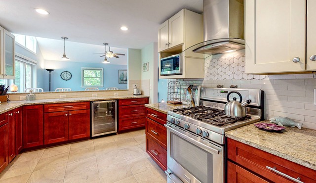 Dog-friendly home with great deck & association beach on Mashpee Pond