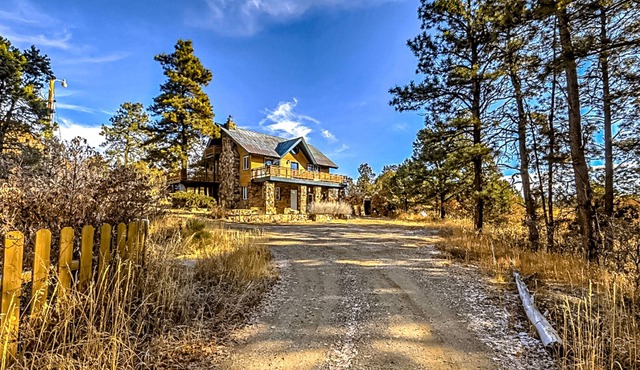 Dog-friendly mountain home with a wood-burning fireplace, patio, & central AC
