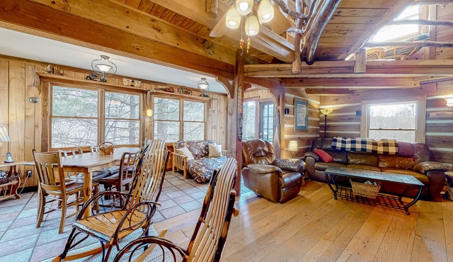 Dog-friendly mountain view cabin on four acres with a washer/dryer & fireplace