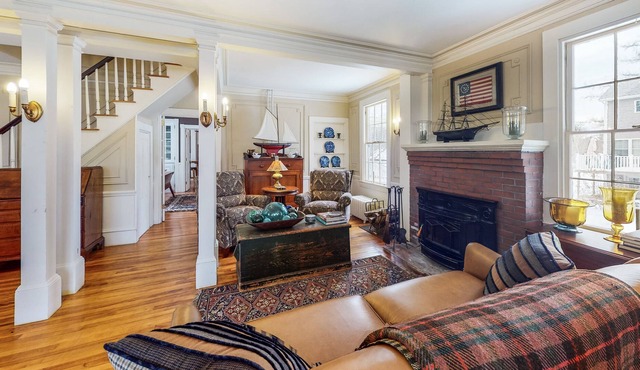 Dog-Friendly New England Charmer with Wraparound Porch & Artful Antiques