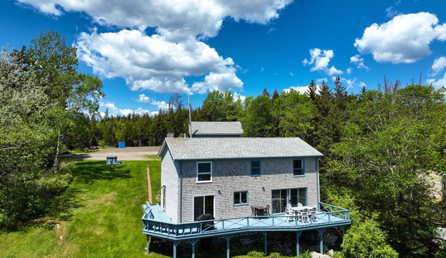 Dog-friendly ocean-view house with expansive deck & grill - snowbirds welcome