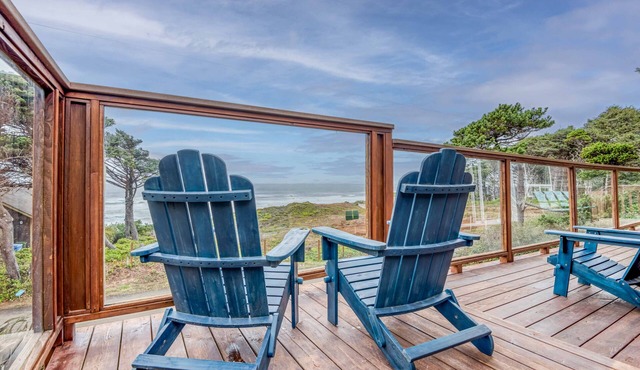 Dog Friendly, Ocean View Home with a Hot Tub and Easy Beach Access!