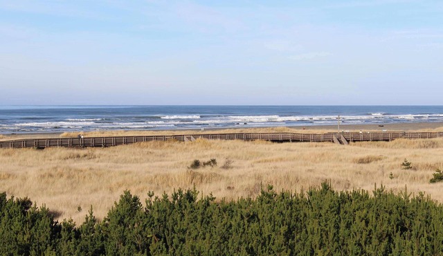 Dog-friendly oceanfront condo with electric fireplace - walk to the beach