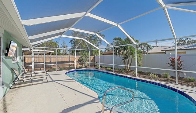 Dog-friendly pool home near beaches, shops, restaurants.
