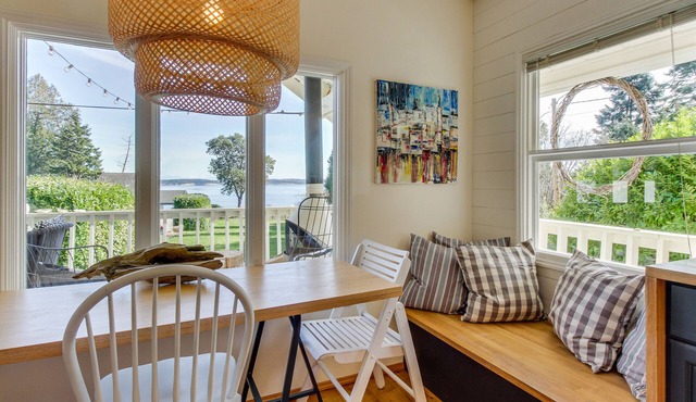 Dog-friendly waterfront home with gorgeous views, deck, minutes from beach