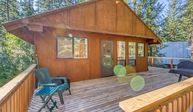 Dog-friendly woodland cabin w/deck & private game room - walk to the river