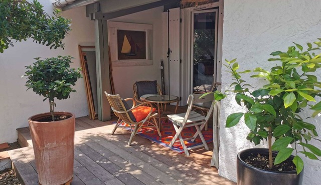 Double house interior patio 100m from the dune 8 to 9 pers