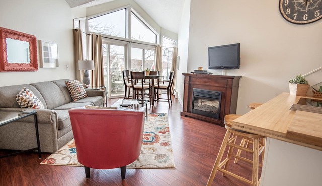 Downtown Charlevoix Condo | Indoor/Outdoor Pool | Private Balcony | Sleeps 6