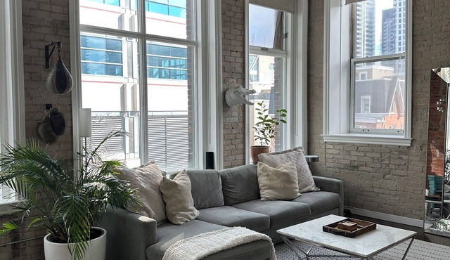 Downtown heritage brick loft with 16' ceilings