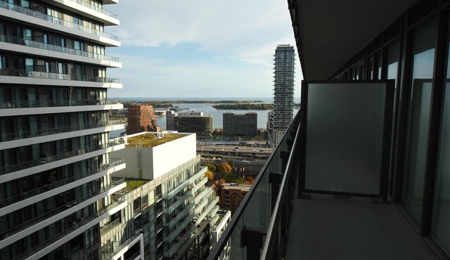 Downtown one bedroom condo with lake and city view.