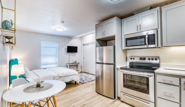 Downtown studio - walk to University - full kitchen, dog-friendly, washer/dryer