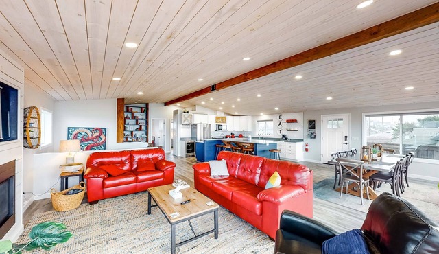 Dreamy Coastal Gem Near the Beach with Ocean View, Game Room, & a Private Hot Tub