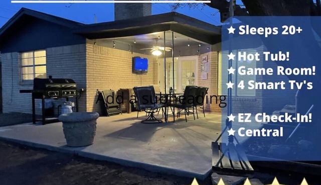 DT 15mins Sleeps 20 Hot Tub Pets OK,4 TV
