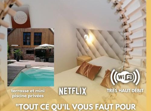 Du côté de chez Pam - terrasse - piscine - parking privée