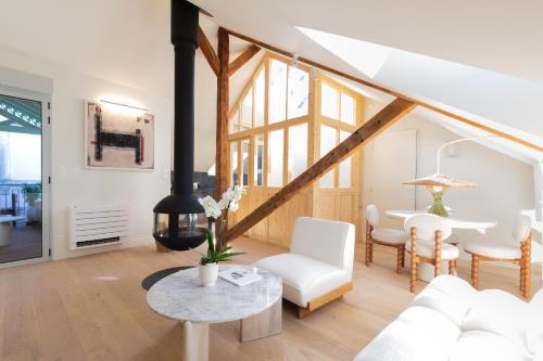 Duplex d'architecte 2 chambres Terrasse Cheminée