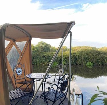 Dutch Cruiser Ship on a Tranquil Secluded River