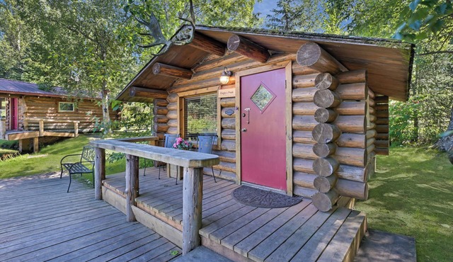 Eagle's Peak Cabin - a little Alaskan log cabin right on the pond