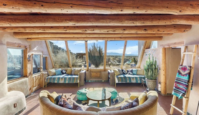 Earthship Sanctuary and Spa with Panoramic Mesa Views