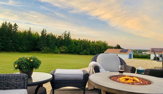 Eastern PEI - Georgetown home with huge deck and beach within walking distance.