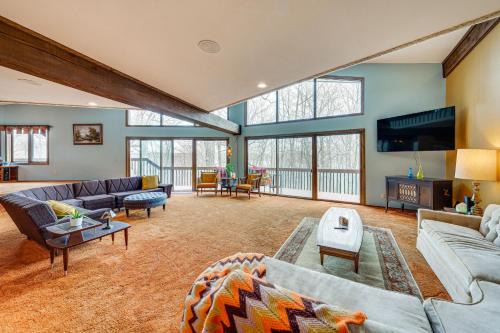 Eclectic Hubertus Home with Game Room and Fire Pit!