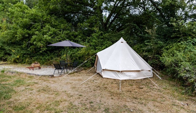 Eco-Chic Glamping Tent with Natural Pool at Le Domaine de la Salamandre