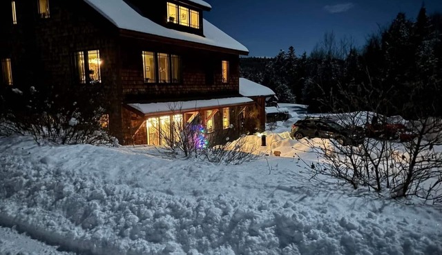 Eco-friendly mountain home- off grid, but online!
