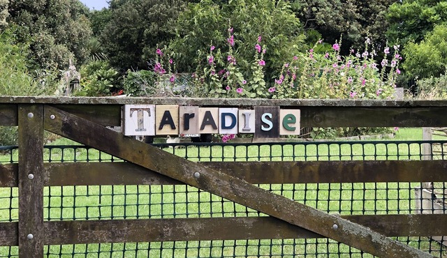 Eco retreat, easy stroll to beach. Organic garden setting