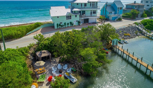 Eden Beach! Ocean-to-River Fla Beach House. ON THE BEACH! Dock, hot tub, & more