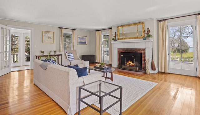 Edwardian home, fireplace, water views