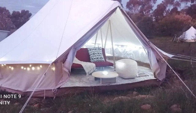 Eight Glamping tents on 45 stunning acres. Serenity of Heathcote Glamping Park