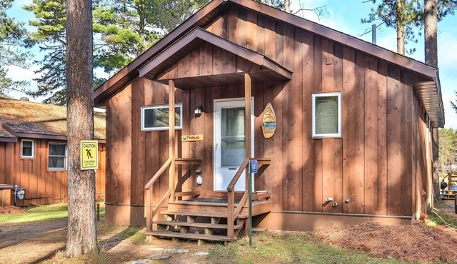 Elbert’s Resort lakeside cabin with dock and Timber’s bar and grill on site!