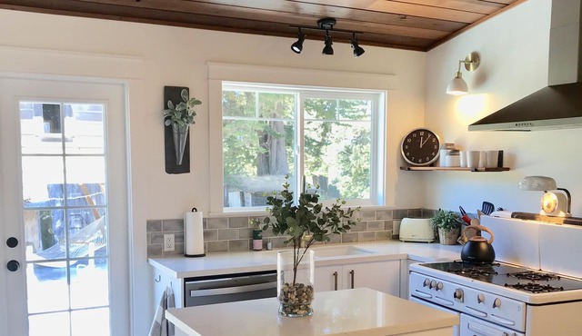 Elegant farmhouse cottage on beautiful apple orchard