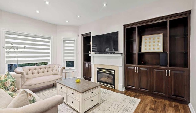 Elegant Living with Fireplaces and Backyard BBQ