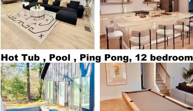 Elegant Modern Scandinavian Compound HOT TUB 12 bedrooms 6 bath Atlantan
