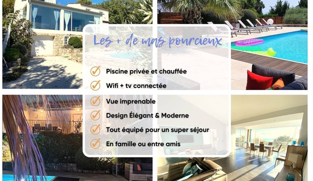 ELEGANT VILLA, private heated pool, not overlooked, magnificent sea view