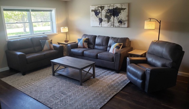 End-unit apartment with spacious lawn